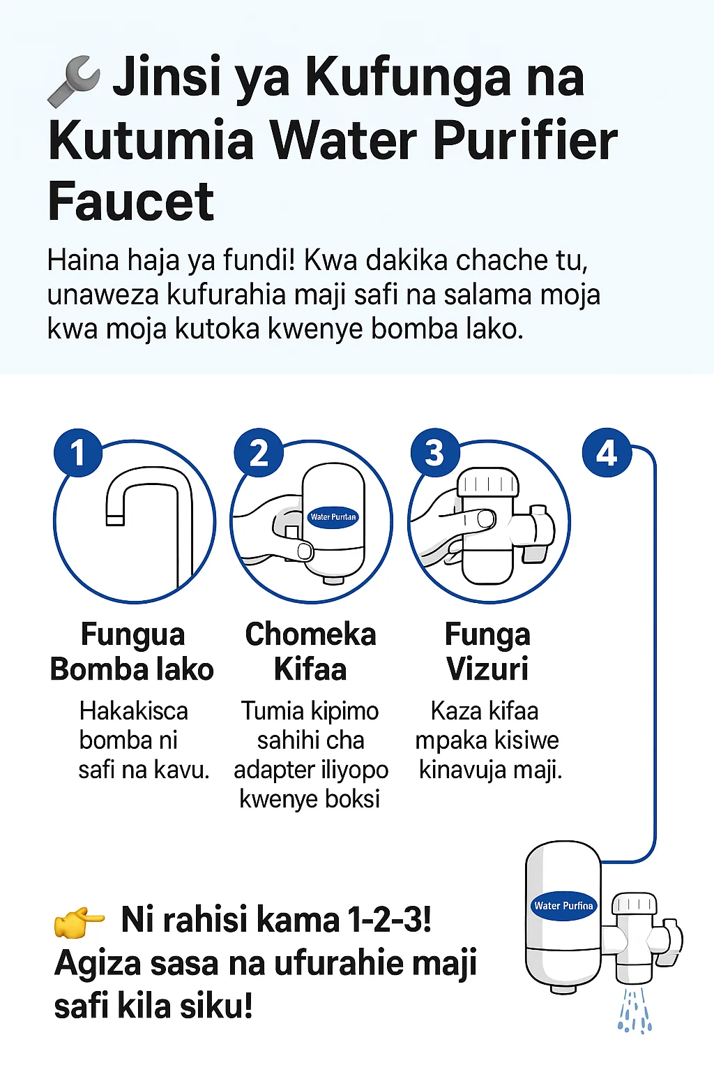 water purifier faucet with easy clear water purifier