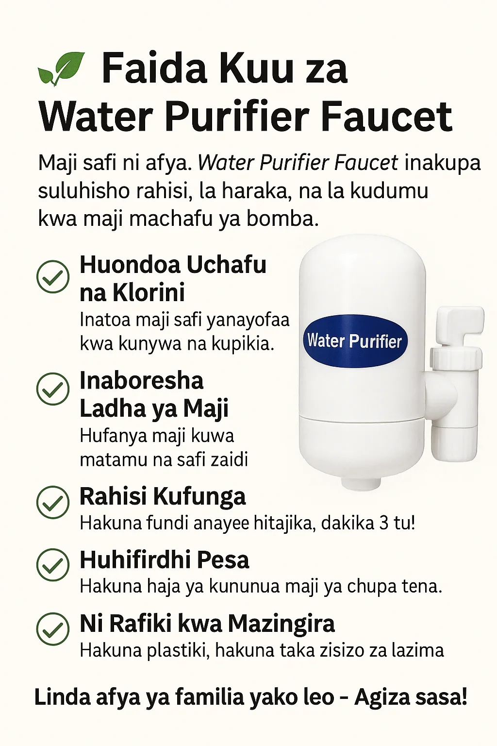 water purifier faucet with easy clear water purifier