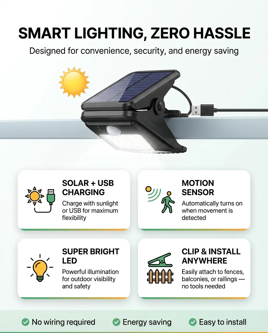 Solar Motion Sensor LED Security Light – Waterproof 3-Head Outdoor Wall Light