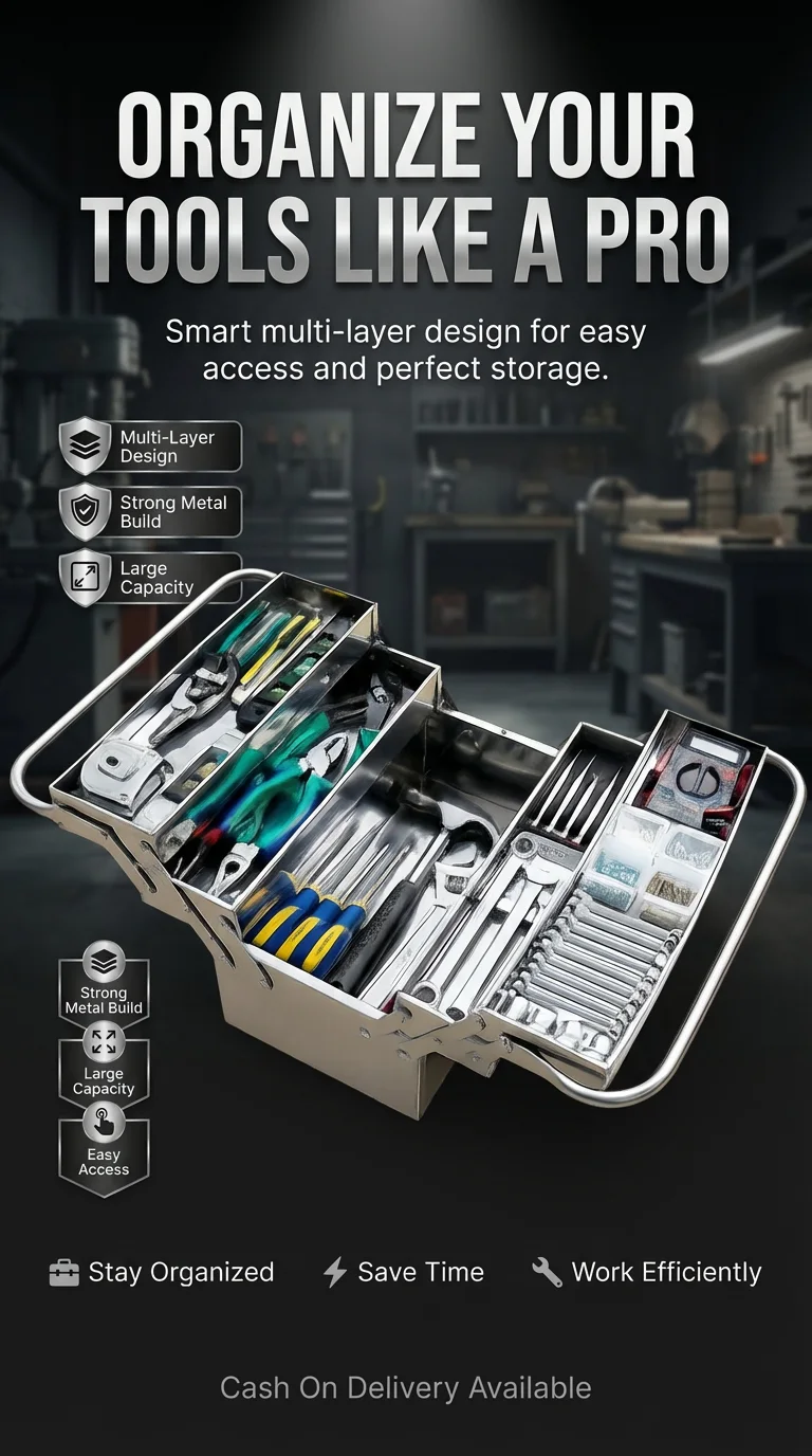 5-Layer Heavy-Duty Cantilever Tool Box Organizer – Strong, Spacious & Easy Access