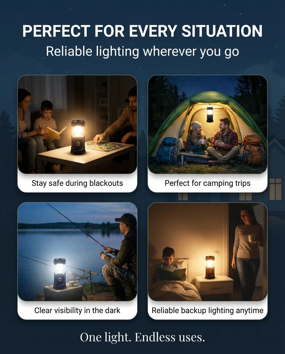 Taa ya LED Inayobebeka (Lantern + Tochi) – Mwanga Mkali kwa Dharura na Safari 🔦