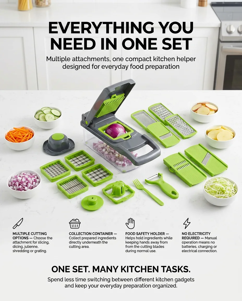 14-in-1 Multifunctional Vegetable Chopper – Chop, Slice & Dice Instantly!