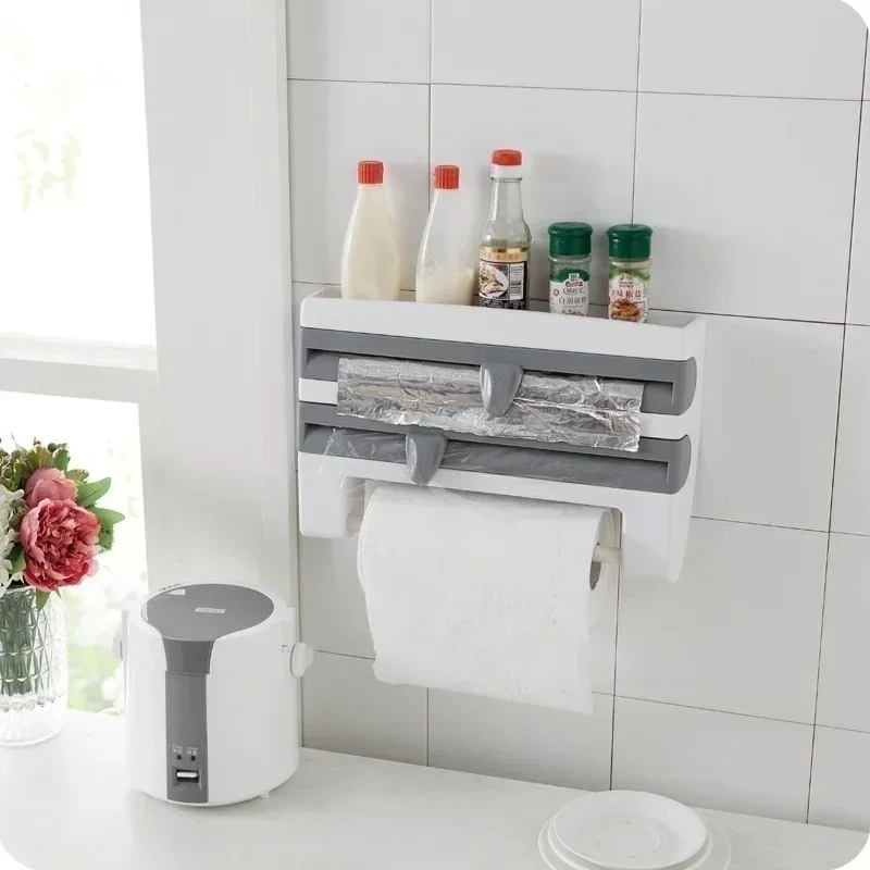 3-in-1 Kitchen Wrap Dispenser with Tissue Holder