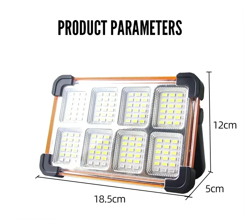 Solar Rechargeable LED Searchlight – Portable & Cordless Floodlight for Outdoor, Emergency & Camping