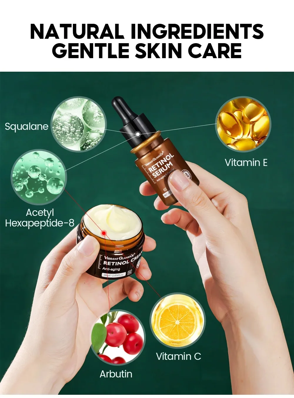 ✨ Vibrant Glamour Retinol Pack – Serum + Cream | Anti-Aging & Firming Set ✨