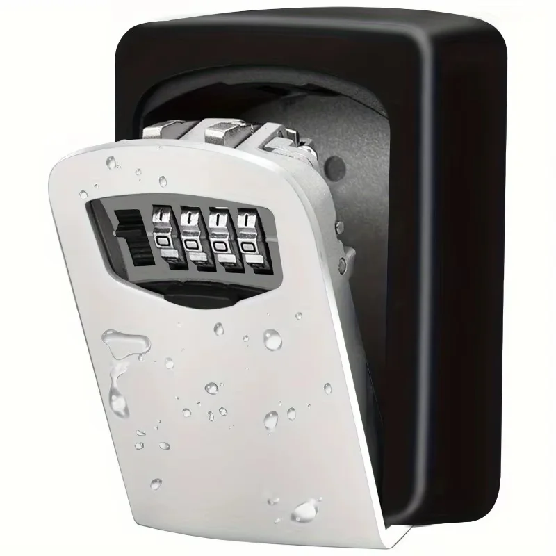 Outdoor key lock box with combination