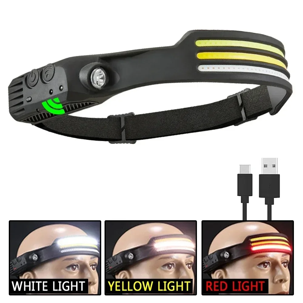🔦 Induction Headlamp – 3 Colors | 230° Wide-Angle Lighting