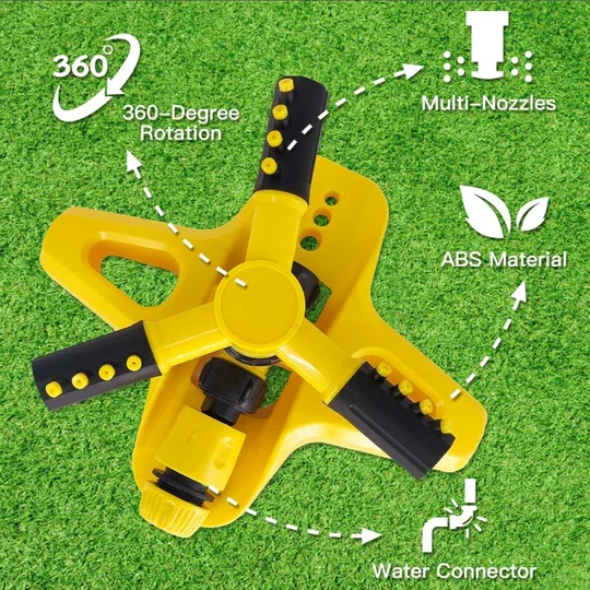 💦 Durable 360° Lawn Sprinkler – Easy Hose Connection