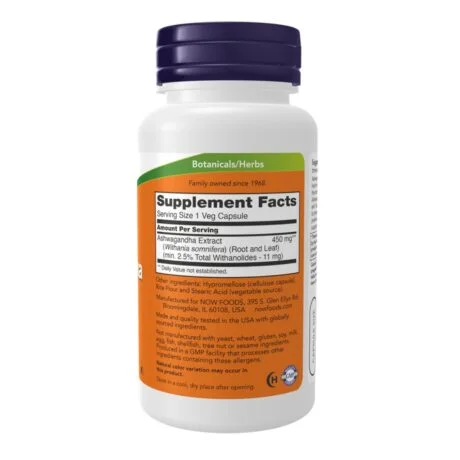 NOW Foods Ashwagandha 450mg | Msaada wa Asili kwa Utulivu na Ustawi wa Kila Siku | 🚚 Lipa Ukipokea Tanzania Nzima