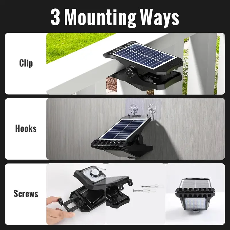 Solar Motion Sensor LED Security Light – Waterproof 3-Head Outdoor Wall Light