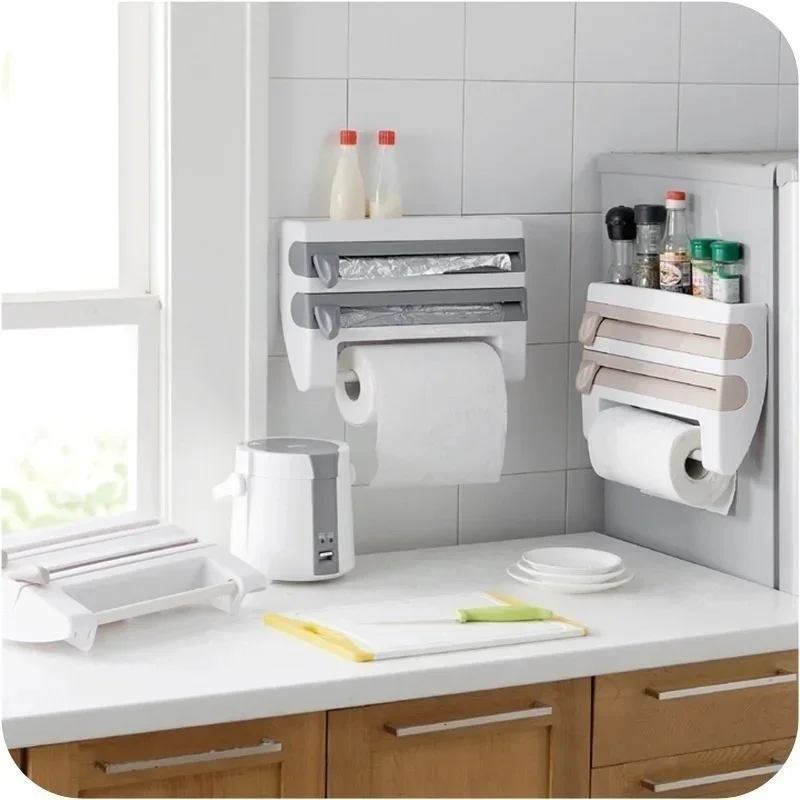 3-in-1 Kitchen Wrap Dispenser with Tissue Holder