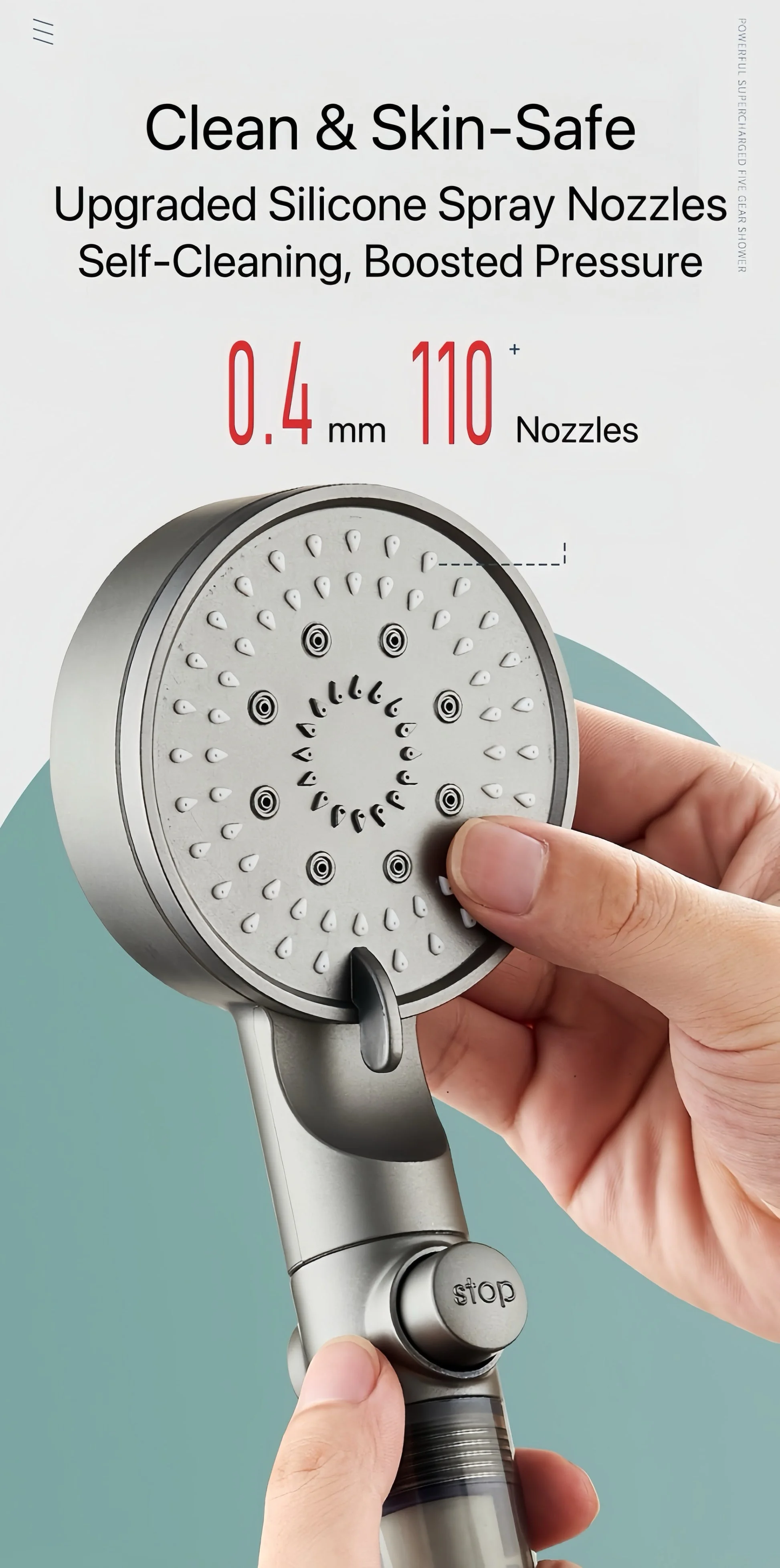 5-Mode High Pressure Filter Shower Head with Water Purifier