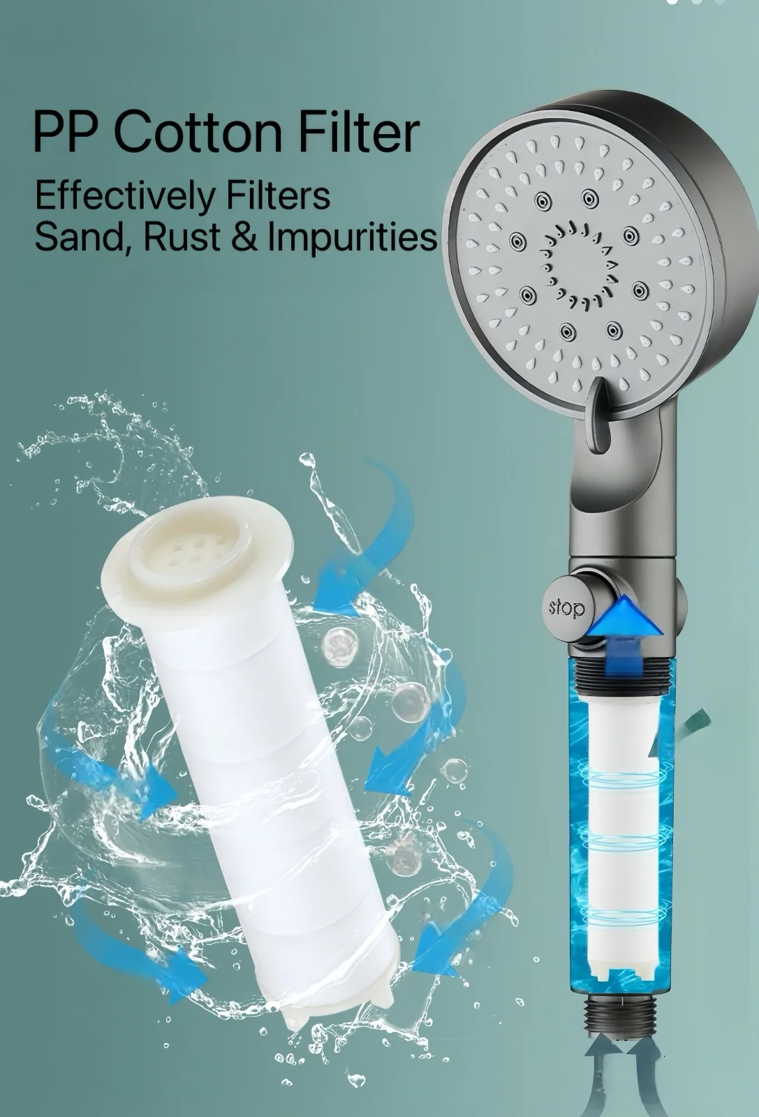 5-Mode High Pressure Filter Shower Head with Water Purifier