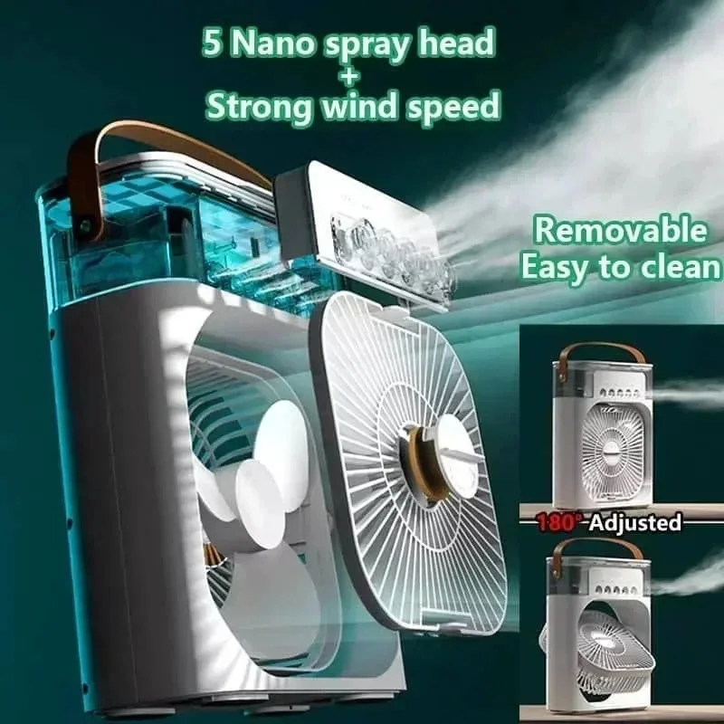 Portable USB Air Cooler Fan with 5 Mist Sprays