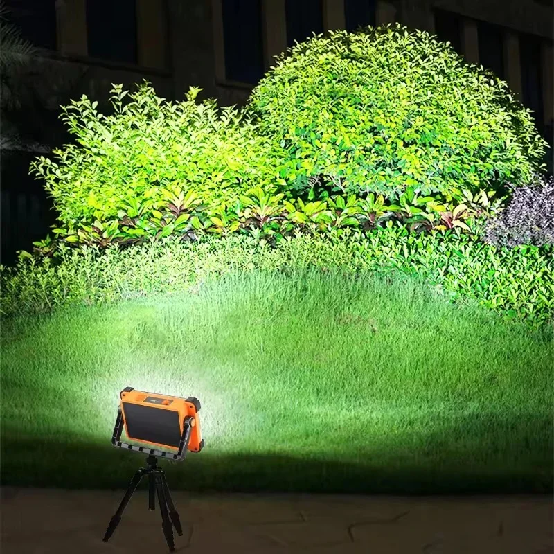 Solar Rechargeable LED Searchlight – Portable & Cordless Floodlight for Outdoor, Emergency & Camping