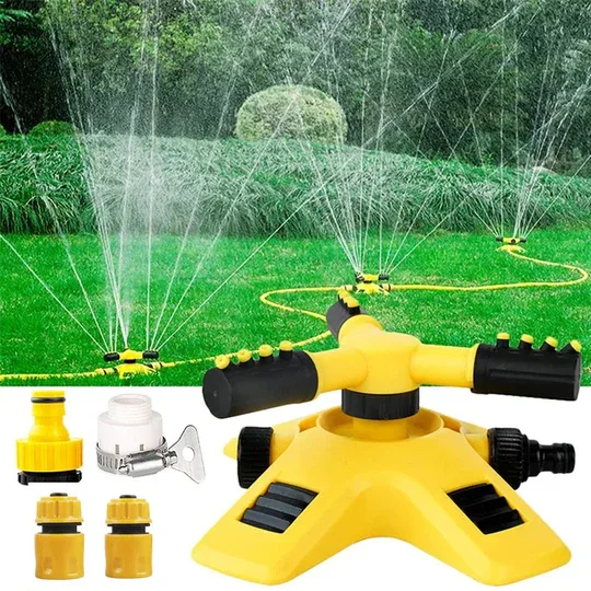 💦 Durable 360° Lawn Sprinkler – Easy Hose Connection