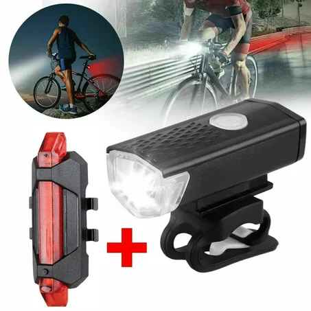 Ultra Bright USB Rechargeable Bike Light Set – Front & Rear Waterproof Cycling Lights