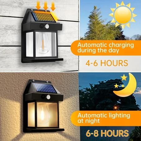 Solar Wall Light with Motion Sensor – No Wires Needed!