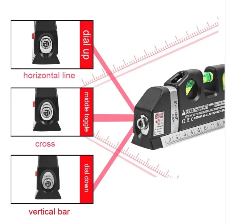 Fixit Laser Level Pro 3 – 4-in-1 Precision Measuring Tool