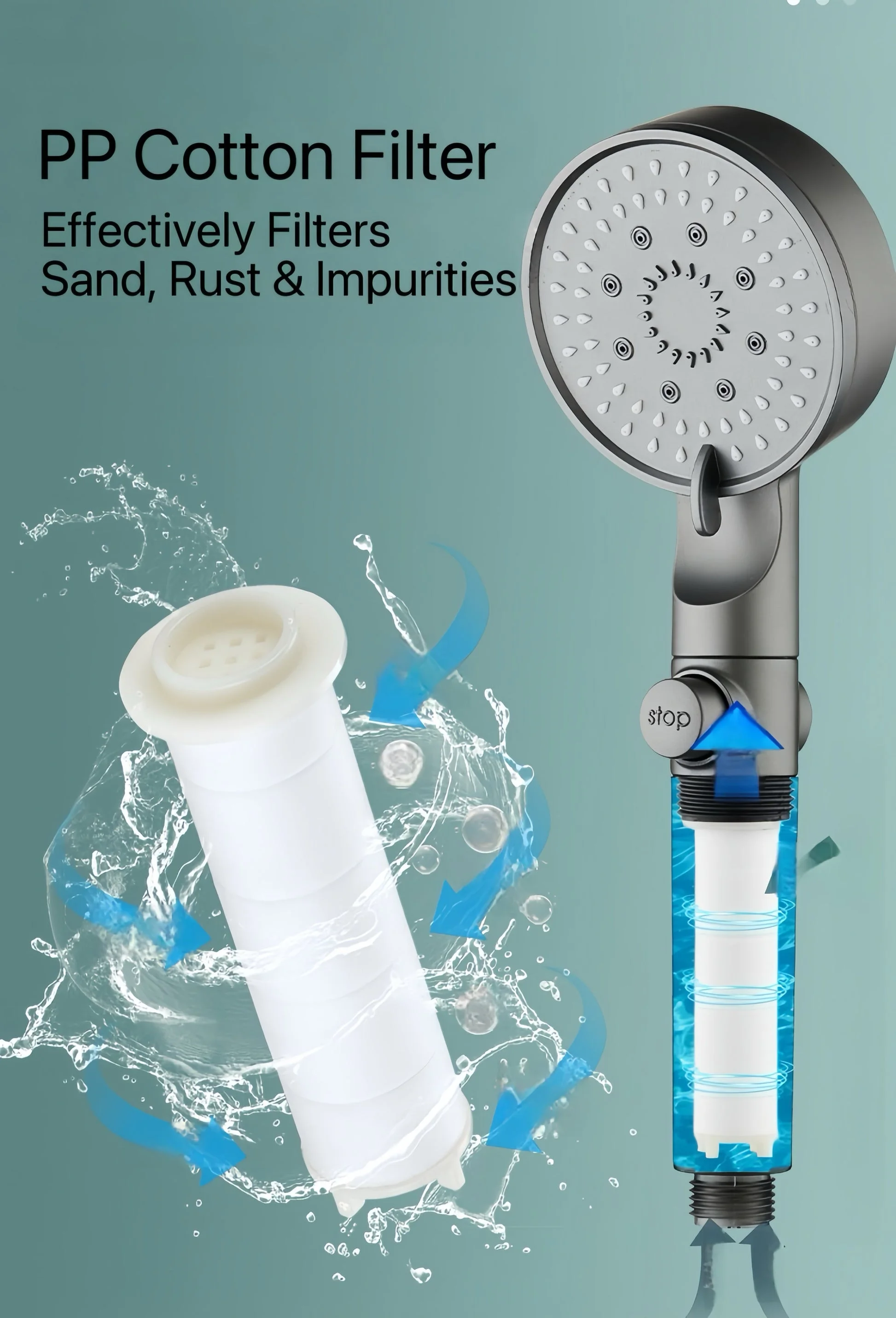 5-Mode High Pressure Filter Shower Head with Water Purifier