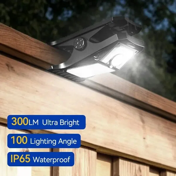 Solar Motion Sensor LED Security Light – Waterproof 3-Head Outdoor Wall Light