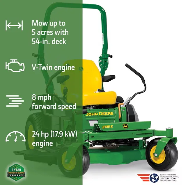 John Deere Z515E ZTrak 54-in 24 -HP V-twin Gas Zero-turn Riding Lawn Mower