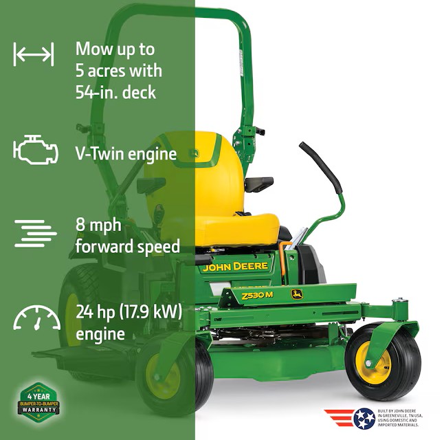 John Deere Z530M 54-in 24 -HP V-twin Gas Zero-turn Riding Lawn Mower