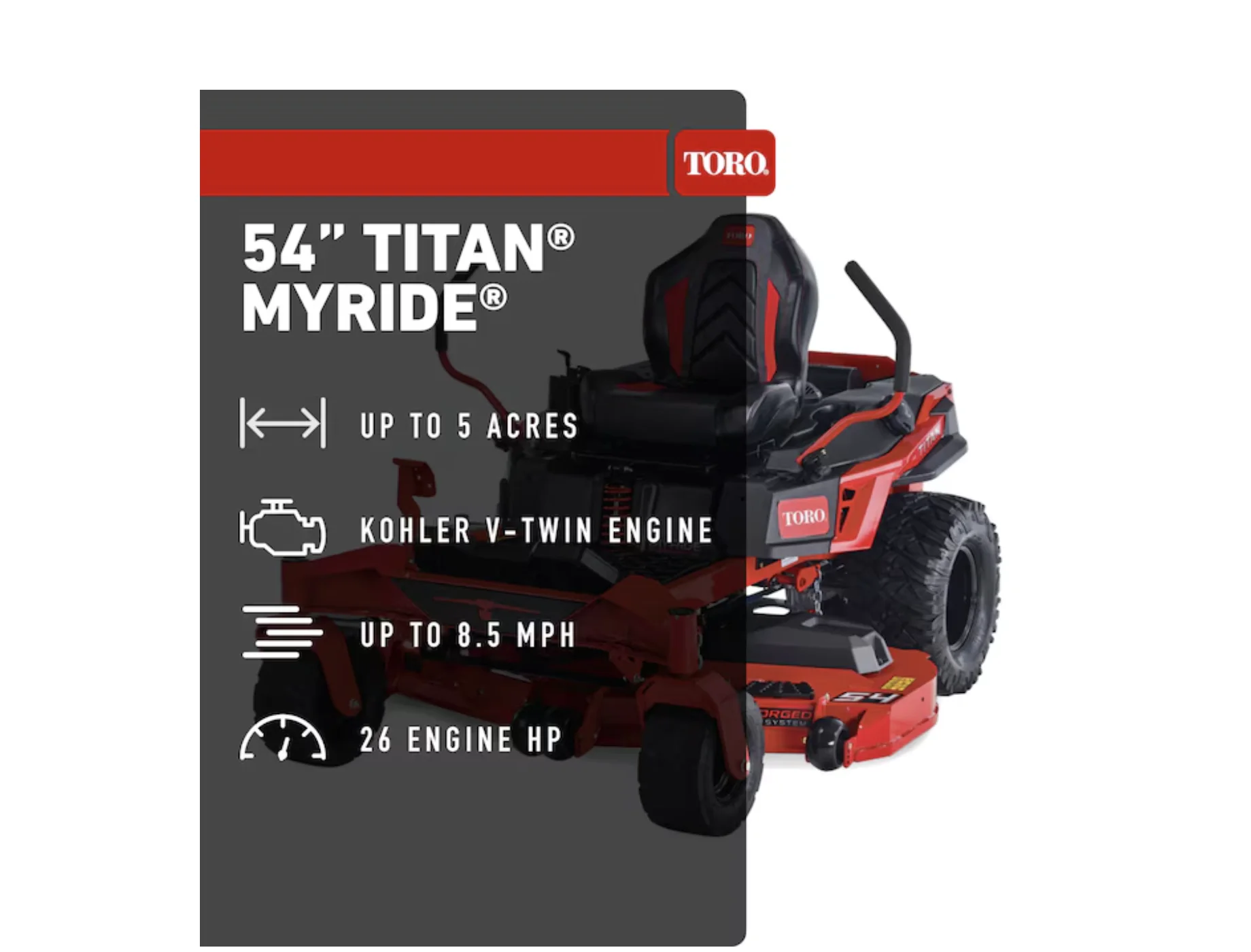 Toro Titan 54-in 26 -HP V-twin Gas Zero-turn Riding Lawn Mower