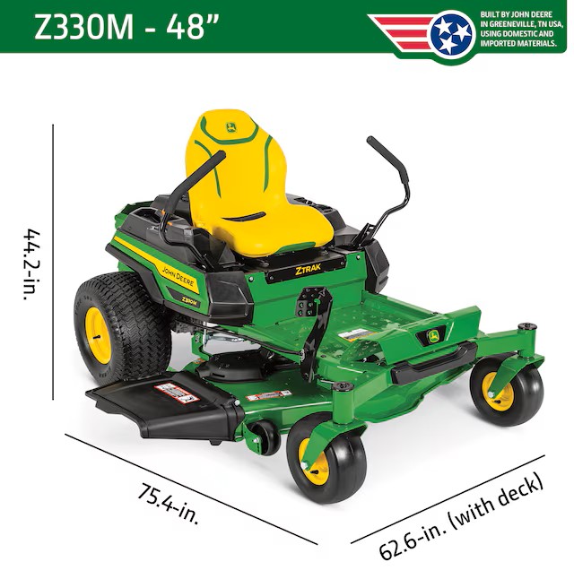 John Deere Z330M ZTrak 48-in 23 -HP V-twin Gas Zero-turn Riding Lawn Mower