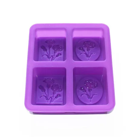 MOULE EN SILICONE POUR SAVONS 4 CAVITES
