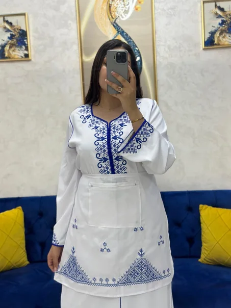 قميص طرز الفاسي + سروال +منديل  جميع الوان