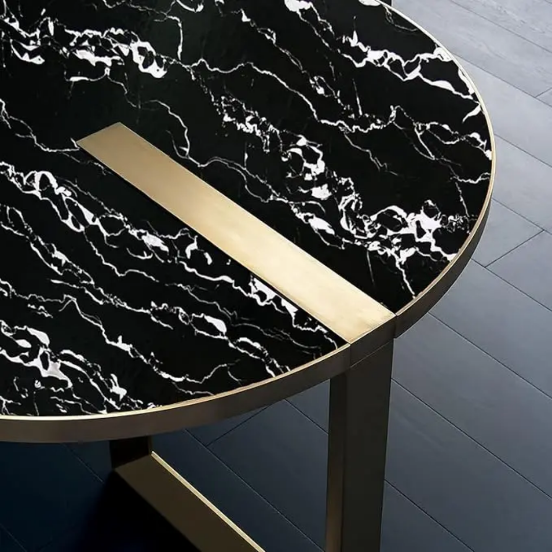 ملصق مطبخ من الرخام الأسود (5م × 60سم)