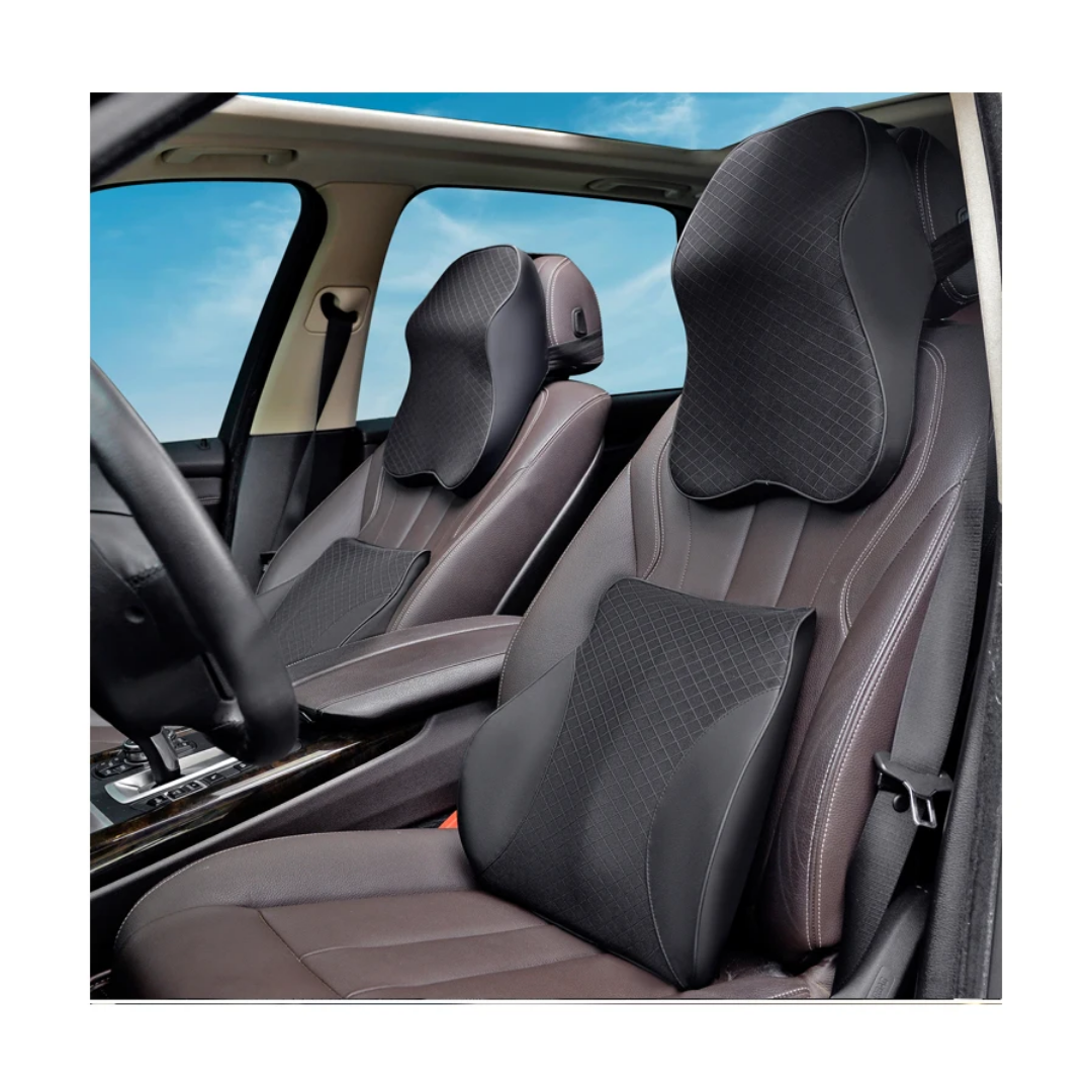 وسادة قطنية للسيارة قطعتين باللون الأسود