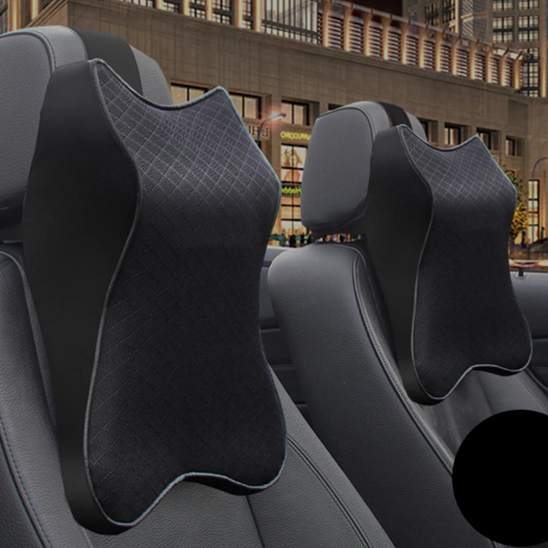 وسادة قطنية للسيارة قطعتين باللون الأسود