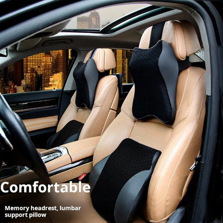 وسادة قطنية للسيارة قطعتين باللون الأسود