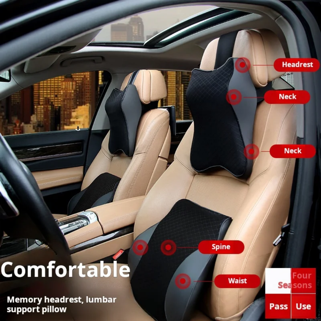 وسادة قطنية للسيارة قطعتين باللون الأسود