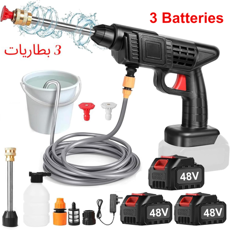 مسدس ماء للسيارات منظف عالي الضغط محمول بدون سلك 48 فولت