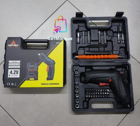 cordless screwdriver المفك الكهربائي القابل للشحن مع 46 قطعة