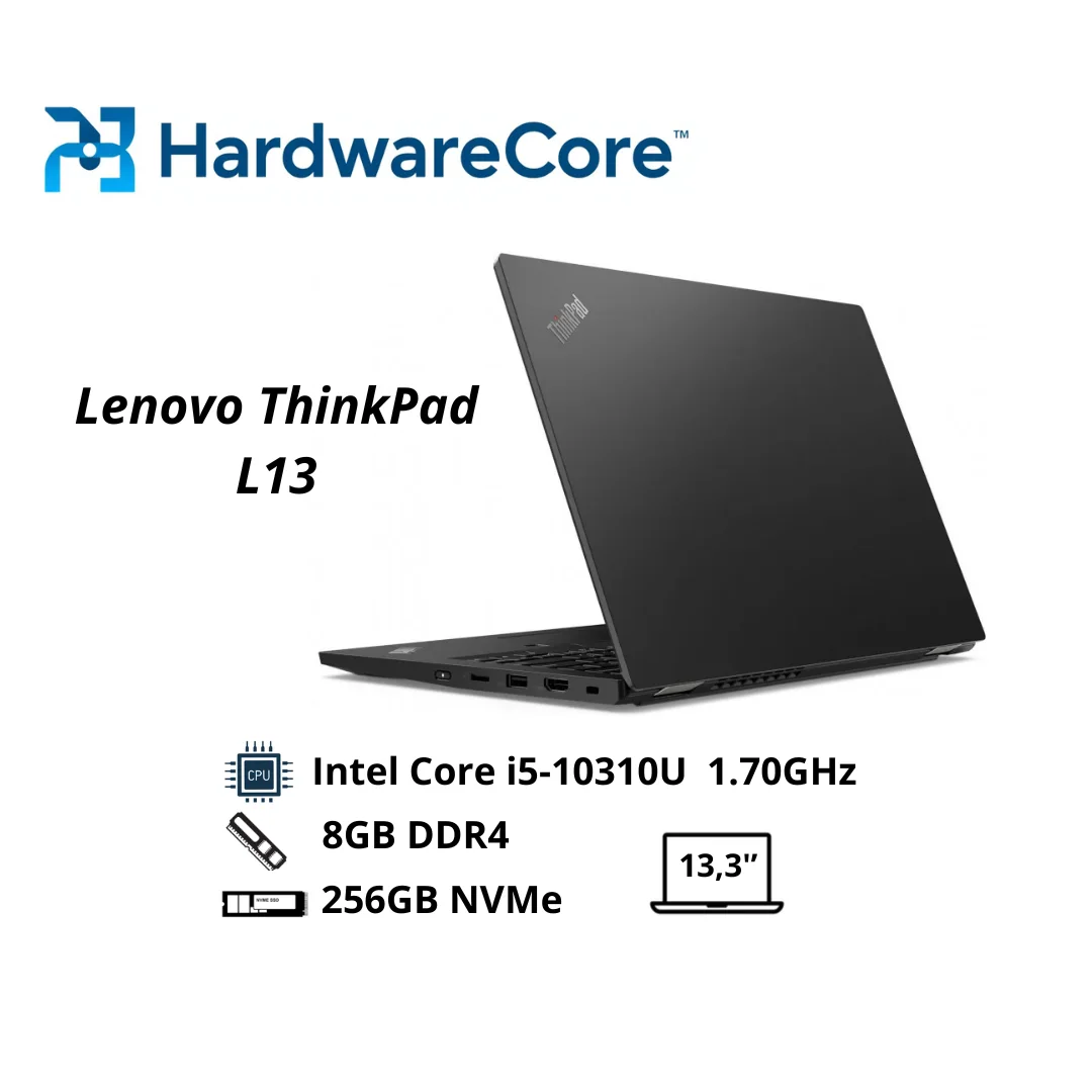 Lenovo ThinkPad L13 – Intel Core i5-10310U | 8GB RAM DDR4 | 256GB SSD NVMe | Windows 10 Pro | Écran 13.3