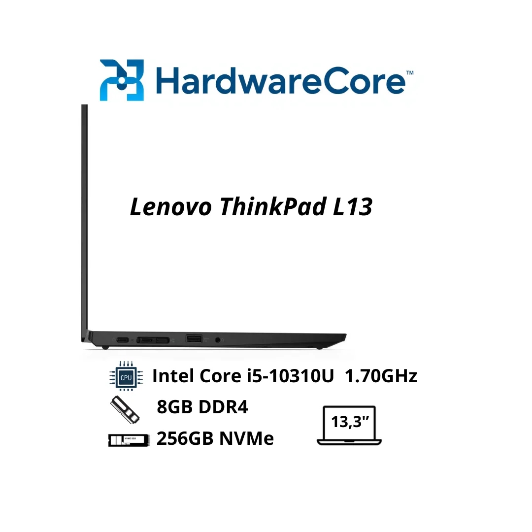 Lenovo ThinkPad L13 – Intel Core i5-10310U | 8GB RAM DDR4 | 256GB SSD NVMe | Windows 10 Pro | Écran 13.3