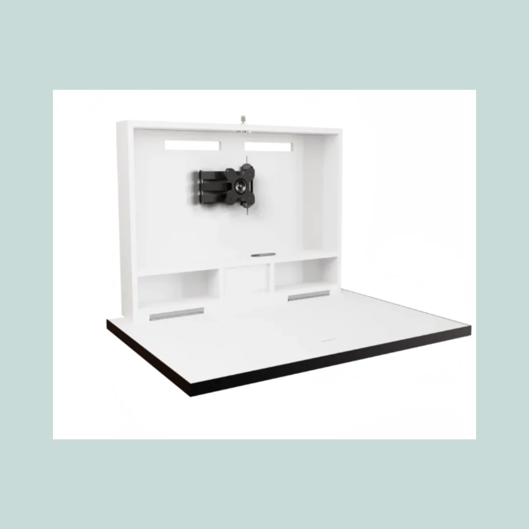 Bureau Mural Rabattable – Gain de Place, Rangements Intégrés