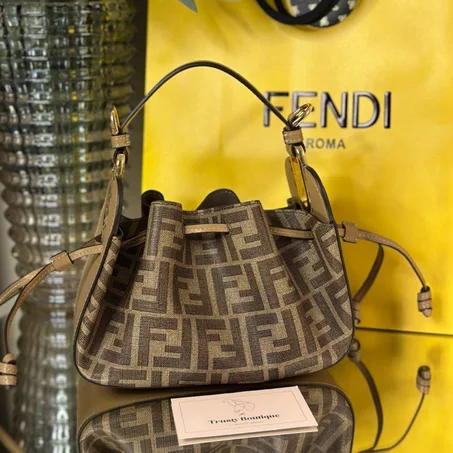 Fendi Pomodorino Brown FF fabric mini-bag