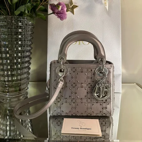 Min Grey Satin Lady Dior