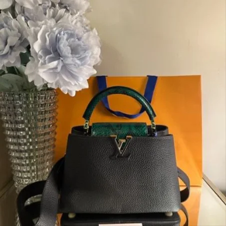 LV BB capucines green python