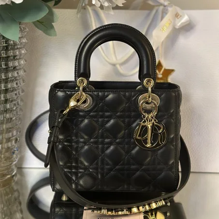 Small Lady Dior My ABCDior Bag Black Cannage Lambskin