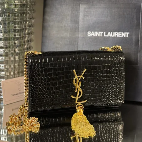 YSL Kate Tassel Embossed Crossbody Bag