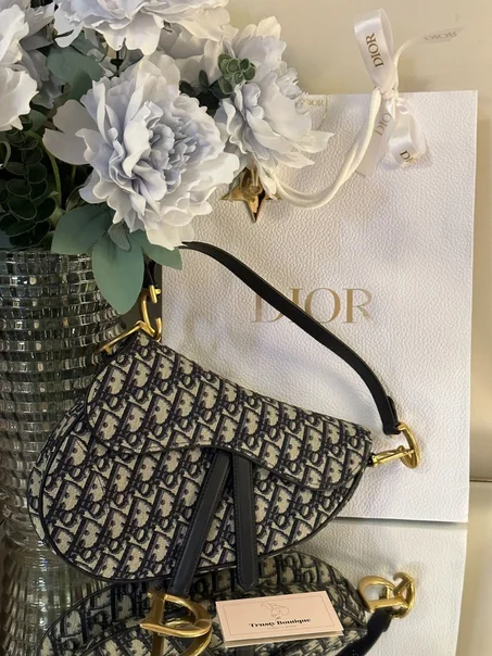 Dior Medium Blue Dior Oblique Jacquard Saddle Bag