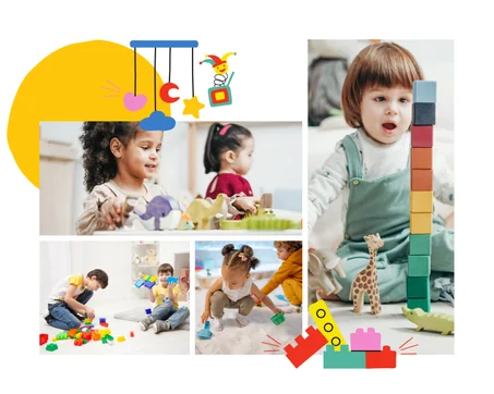 mère, enfants et jouets