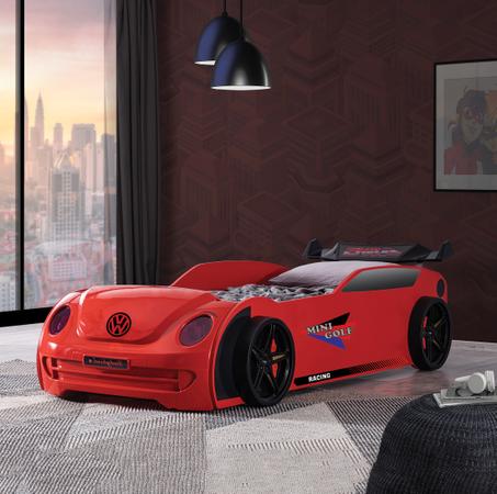 Lit voiture " Coccinelle ROUGE "