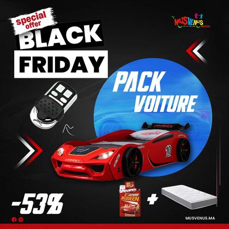 OFFRE BLACK FRIDAY - Lit voiture " ferrari " + Matelas memory form+ couette